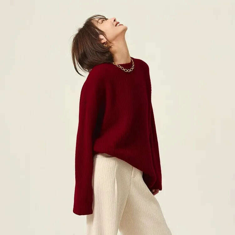 100% Cashmere Turtleneck Sweater – Loose Long Sleeve - D&M Boutique