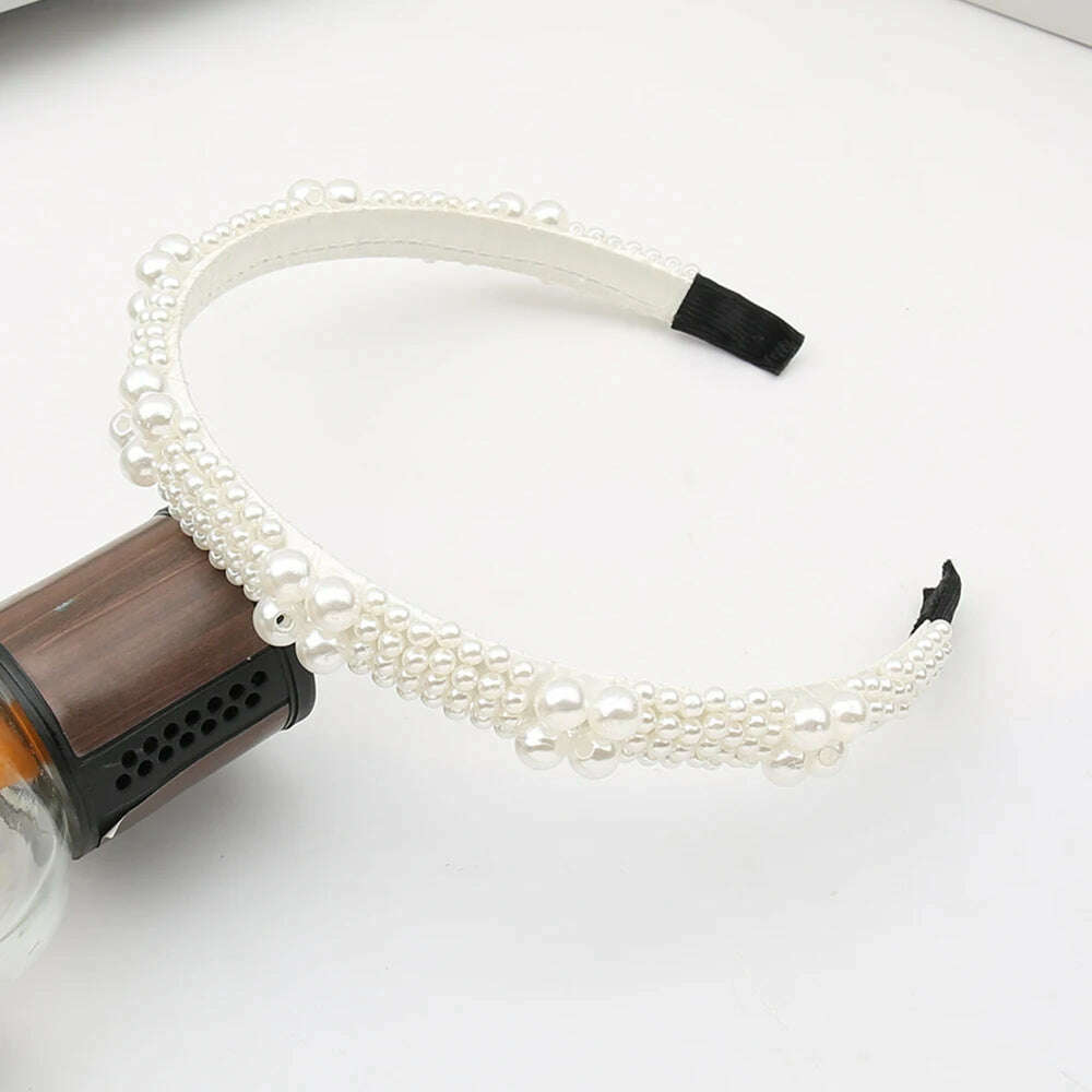 Hair Hoop with ABS Pearl Decoration for Women