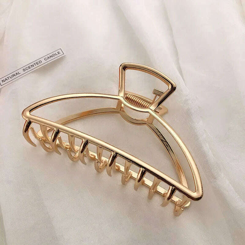 2024 Elegant Gold & Silver Geometric Metal Hair Claw
