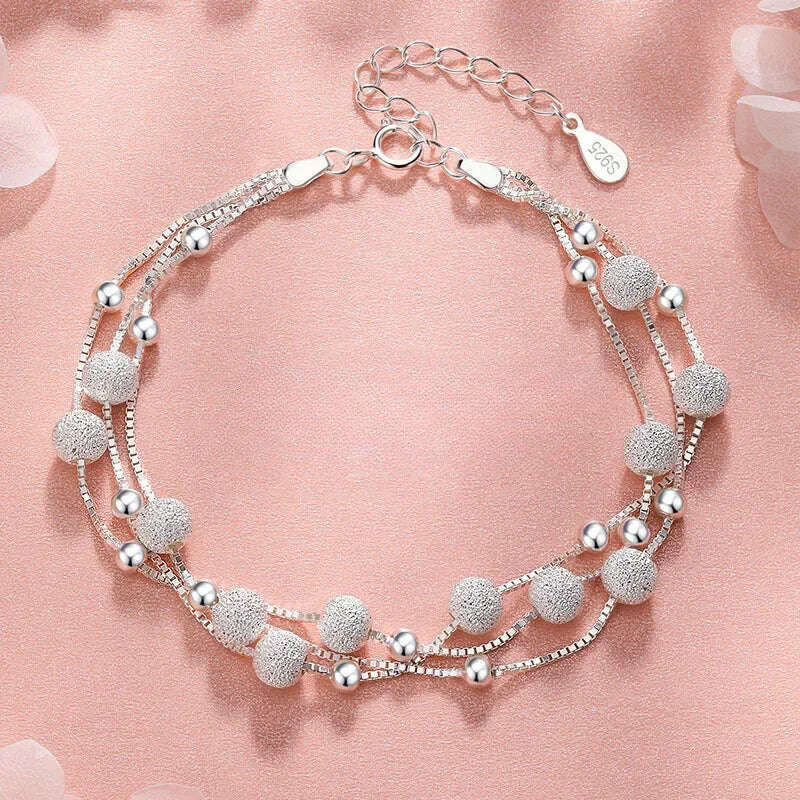 New 925 Silver Pearls Knot Bracelet for Women Gift