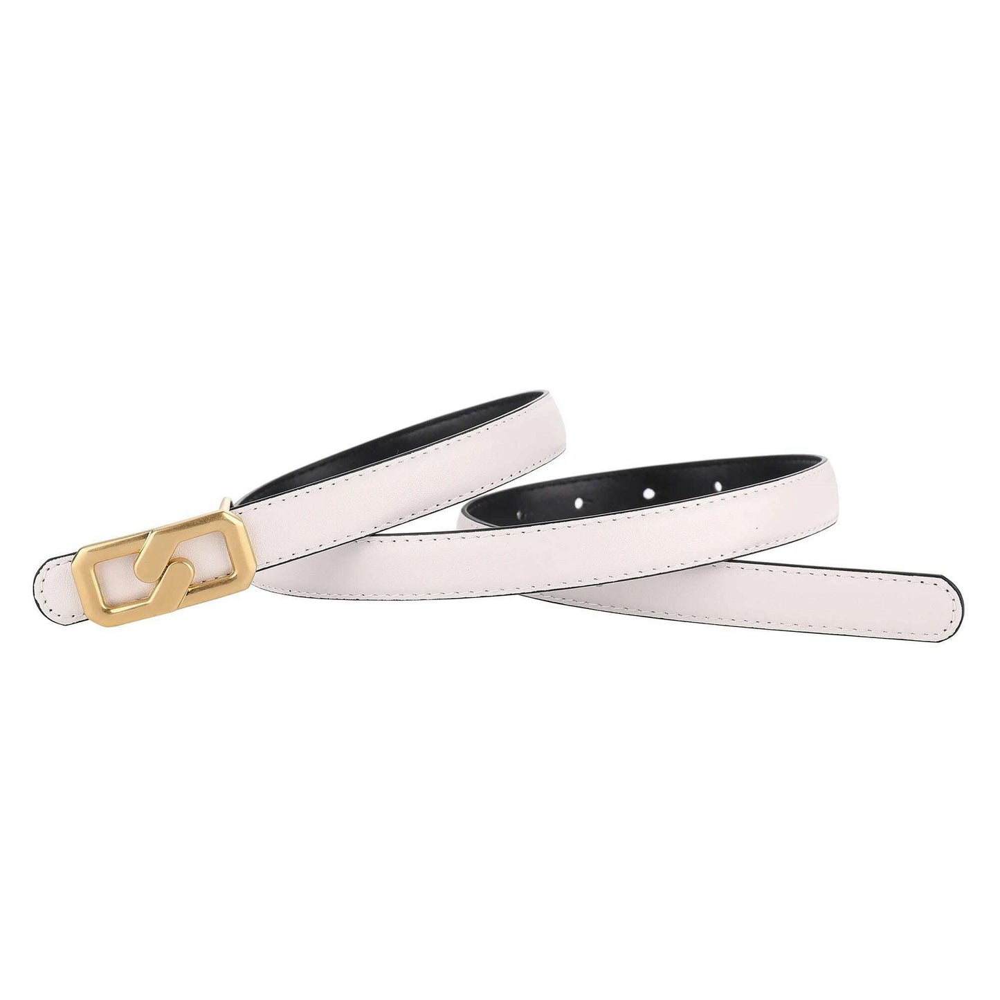 Luxury Women's Skinny Belt with Gold Buckle