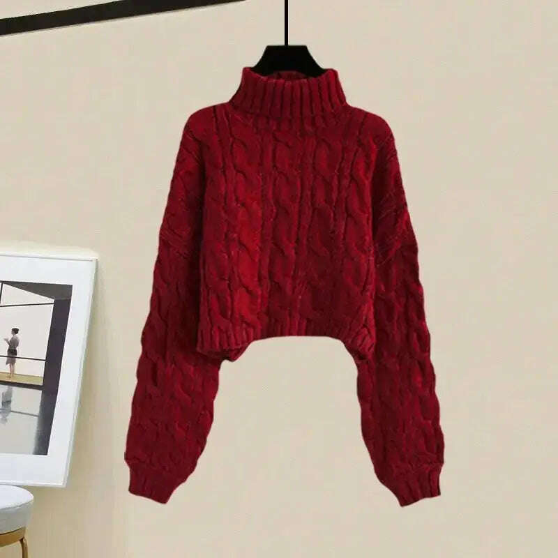 2024 Women's Autumn Slimming Sweater Skirt Set Plus Size
