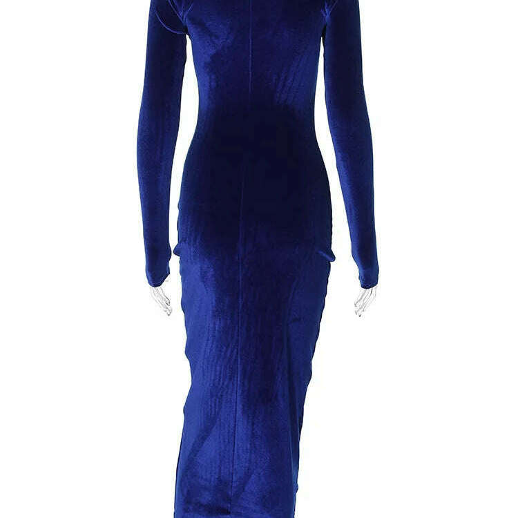 Dulzura 2024 Velvet Long Sleeve Midi Dress for Women