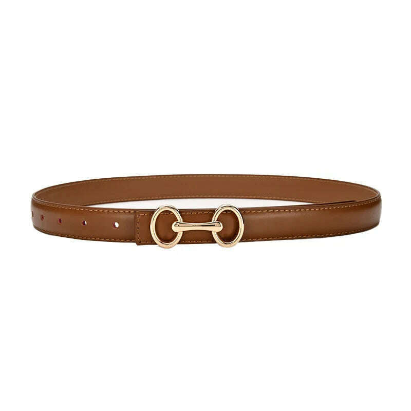 Women's Leather Belt with Zinc Alloy Buckle