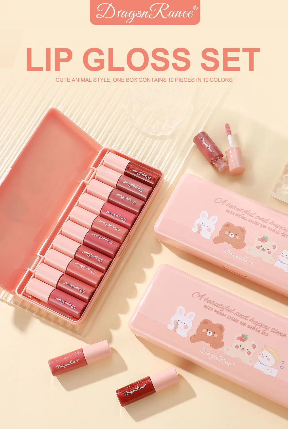 Dragon Ranee 10-Piece Glitter Lip Gloss Set