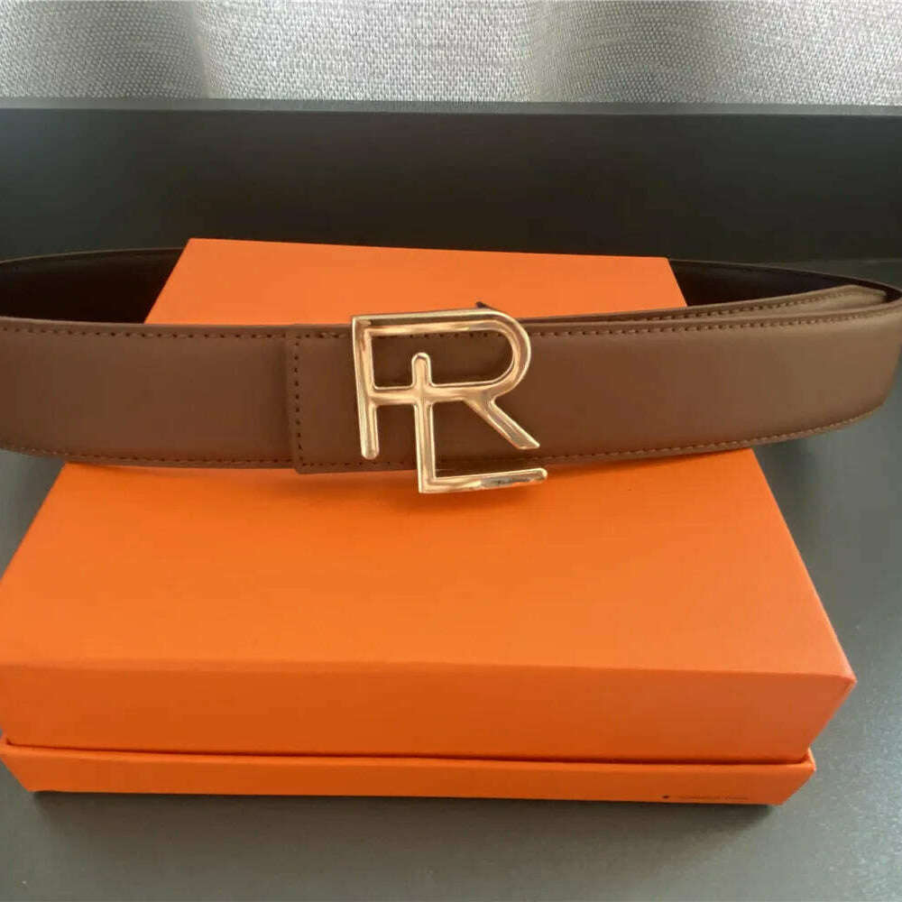 High-Quality Split Leather 3.8cm Belt with Metal Buckle