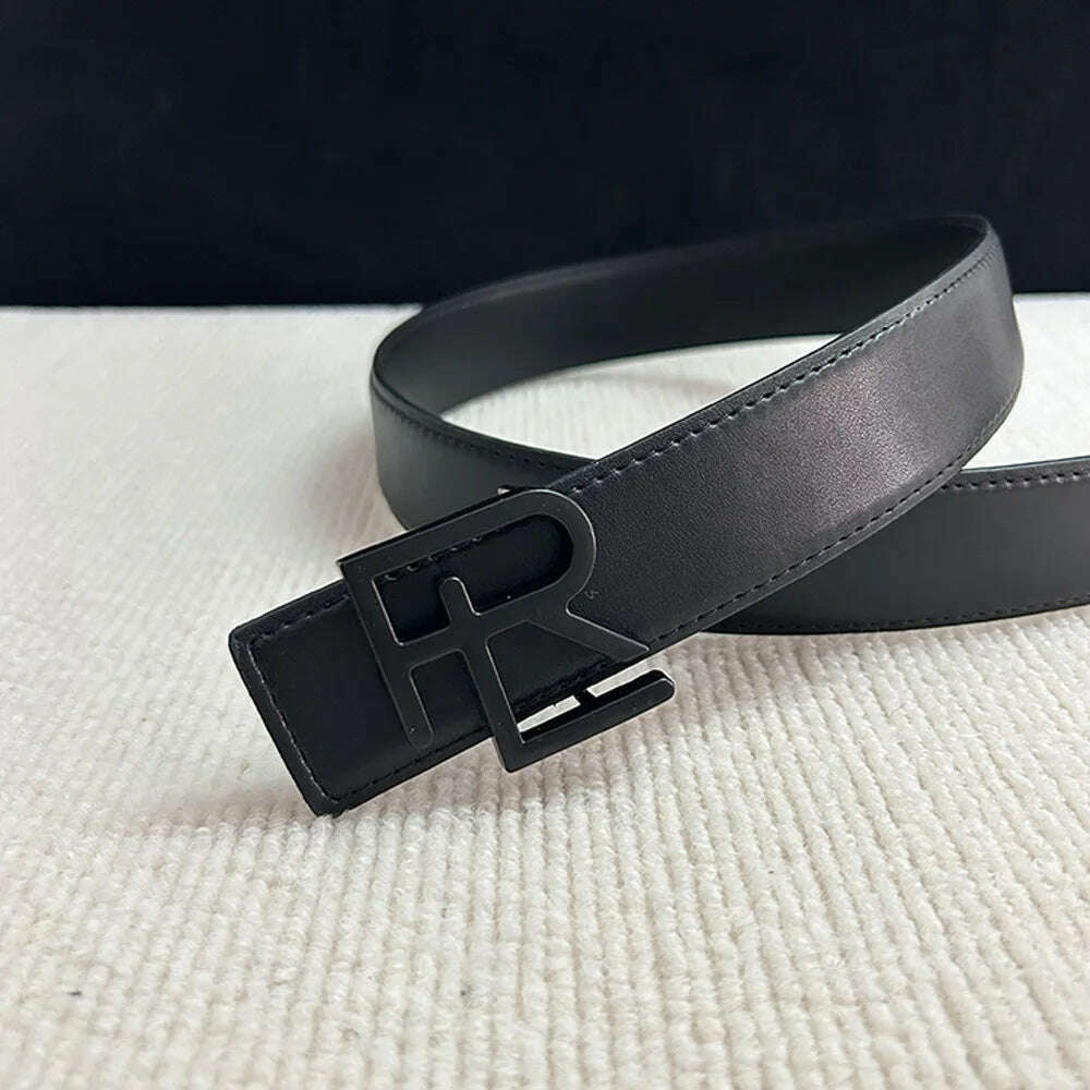 High-Quality Split Leather 3.8cm Belt with Metal Buckle