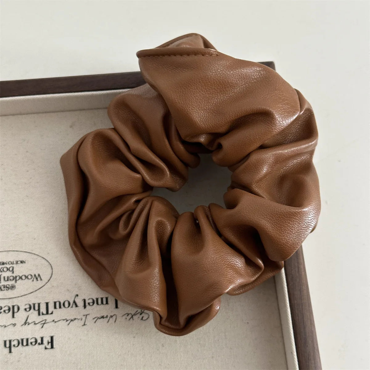 Women Artificial Leather Scrunchies