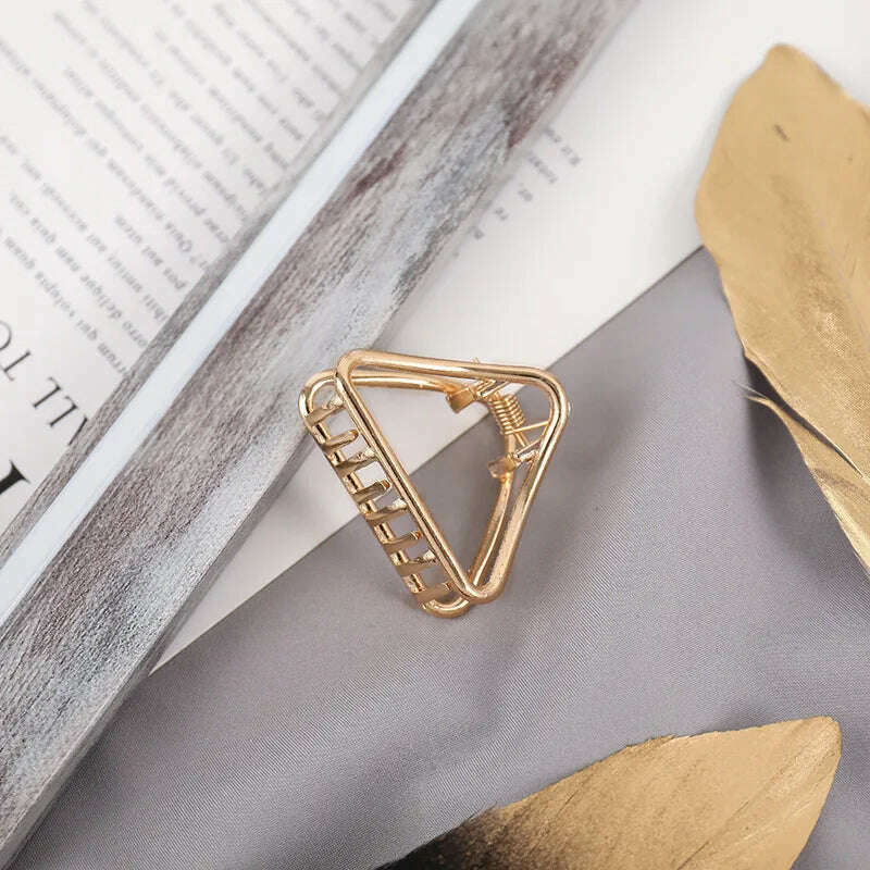 2024 Elegant Gold & Silver Geometric Metal Hair Claw