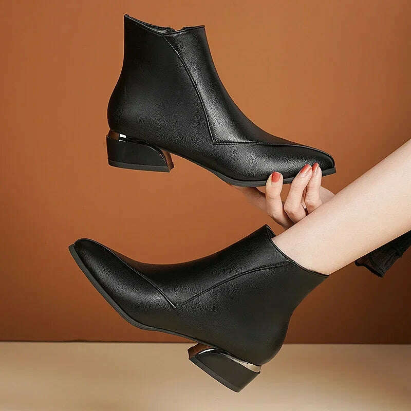 YTJZSLLL Women's Pointed Toe Ankle Boots