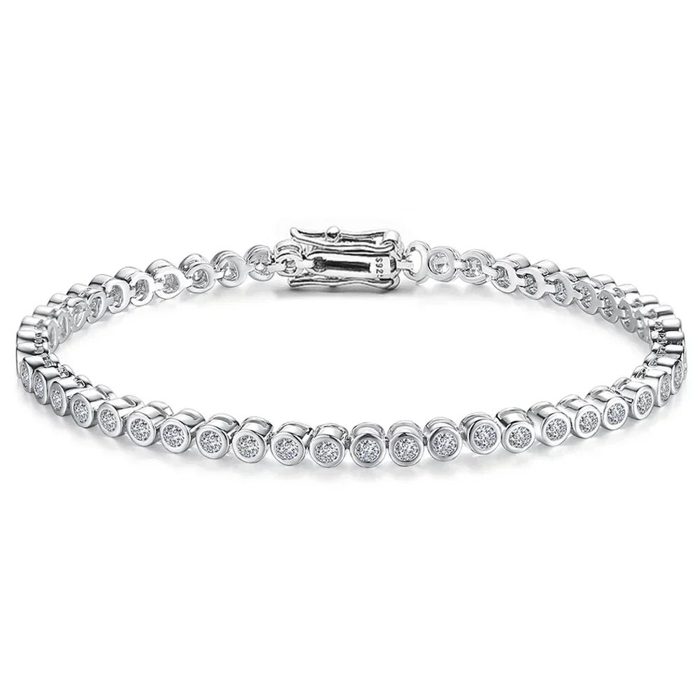 2mm Moissanite Tennis Bracelet: 925 Sterling Silver & 18k Gold