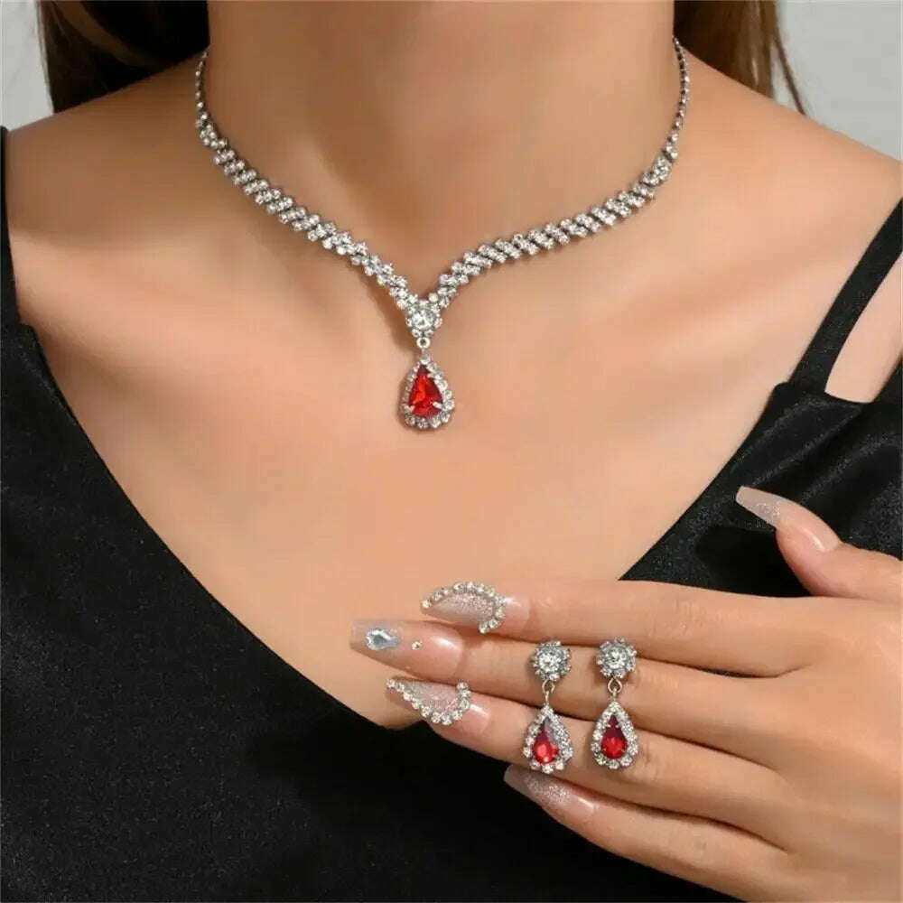 Elegant Waterdrop Rhinestone Jewelry Set