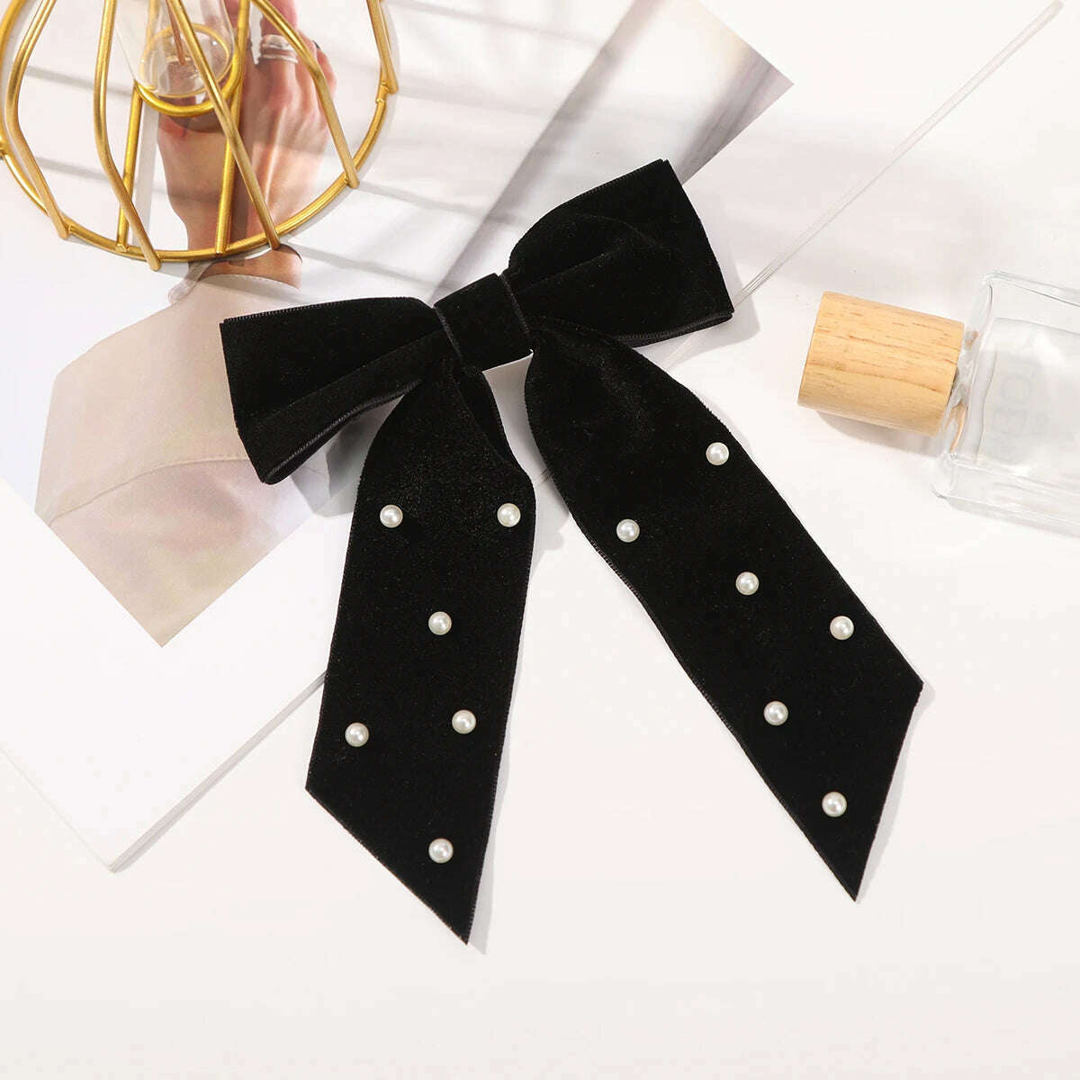 Velvet Bow Hair Barrettes for Women