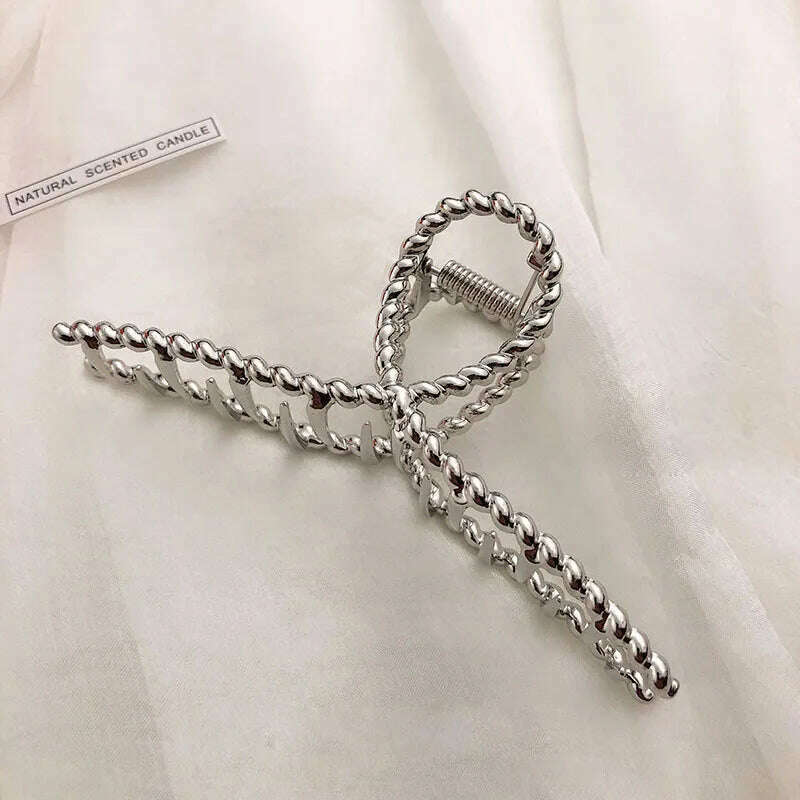 2024 Elegant Gold & Silver Geometric Metal Hair Claw