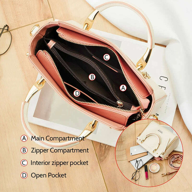 FOXER Split Leather Crossbody Bag Elegant & Spacious