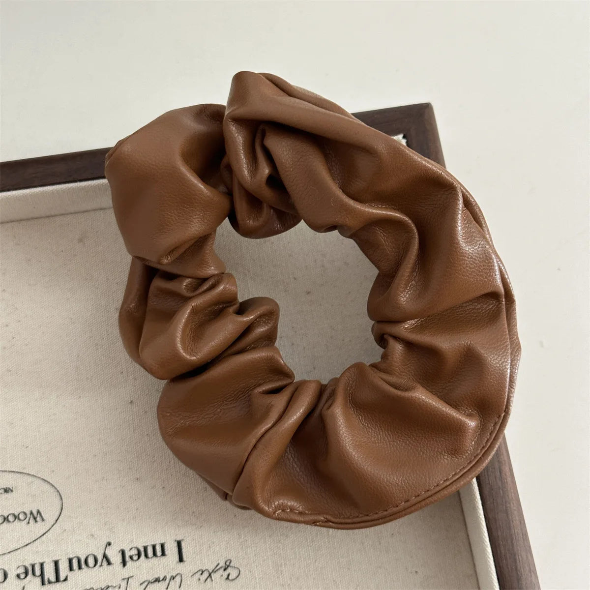 Women Artificial Leather Scrunchies