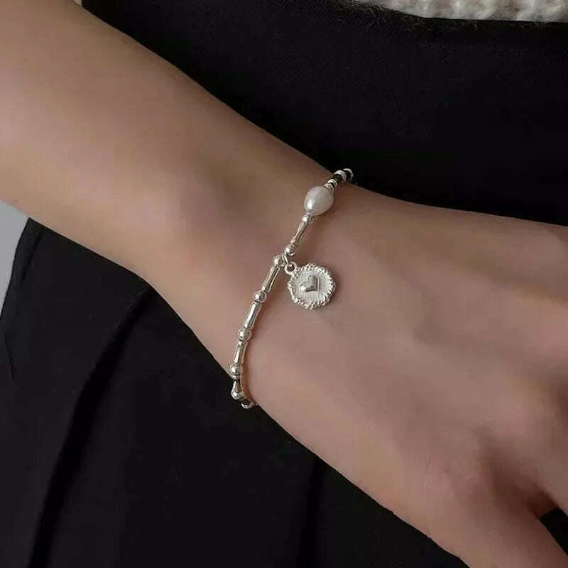 925 Sterling Silver Pearl Knots Bracelet for Women