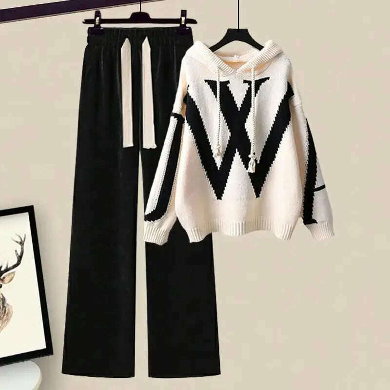 Autumn/Winter 2024 Women's Sweater & Wide-Leg Pants Set - D&M Boutique