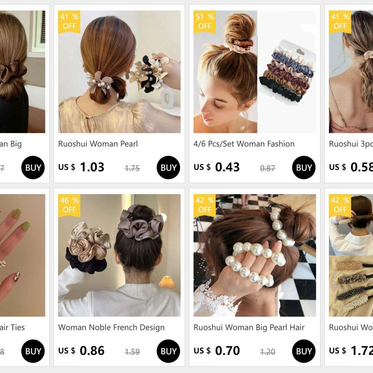 Women Artificial Leather Scrunchies