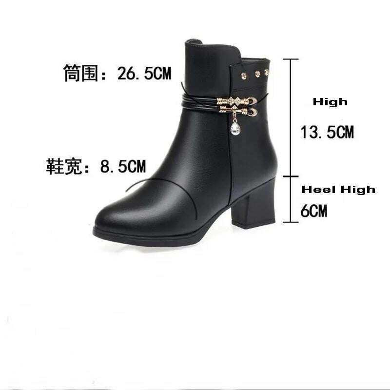 ZLMIAO SHZHANG Women’s Soft Leather Ankle Boots