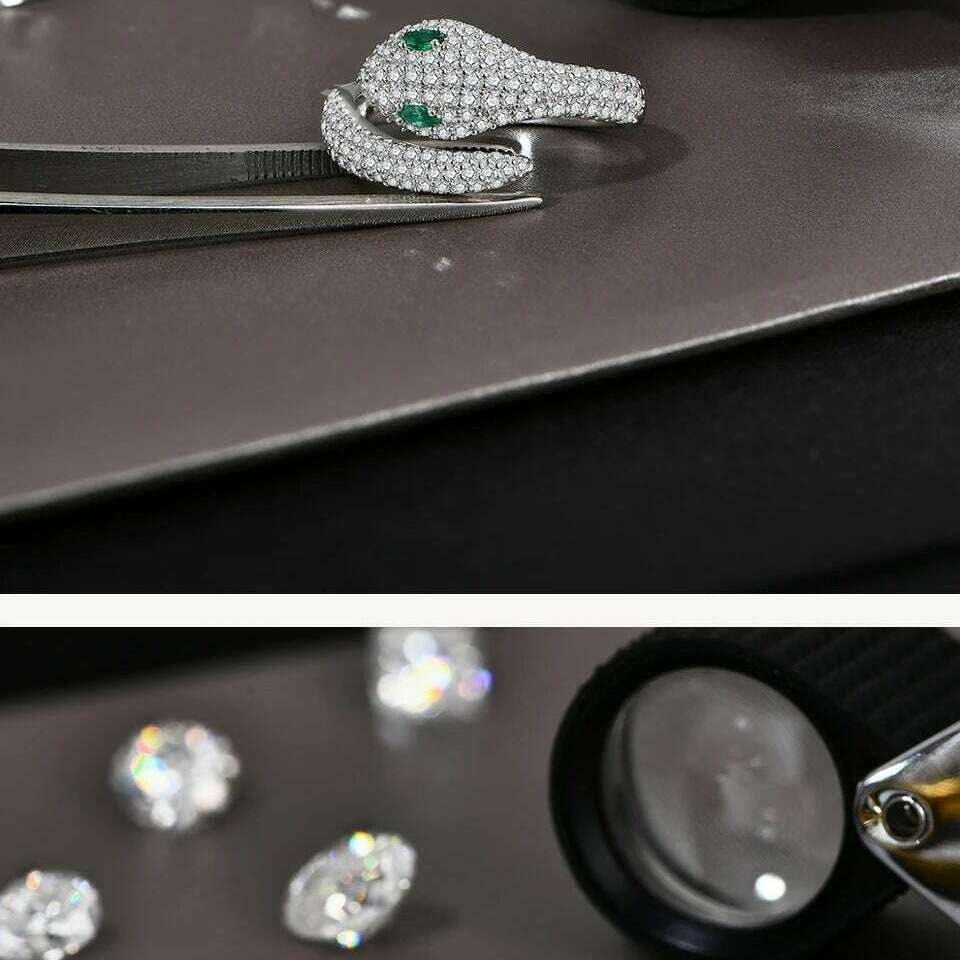 ATTAGEMS Original Snake Moissanite Rings D VVS1 Lab Diamond for Women Men S925 Sterling Silver Engagement Party Jewelry Gift New