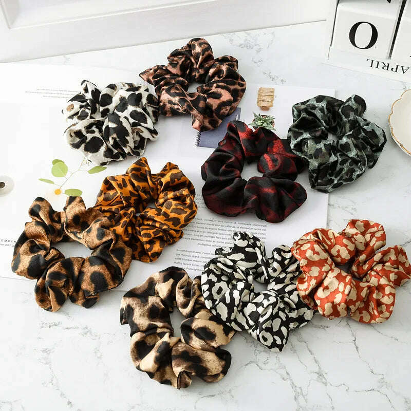 Soft Animal Leopard Print Hair Scrunchie