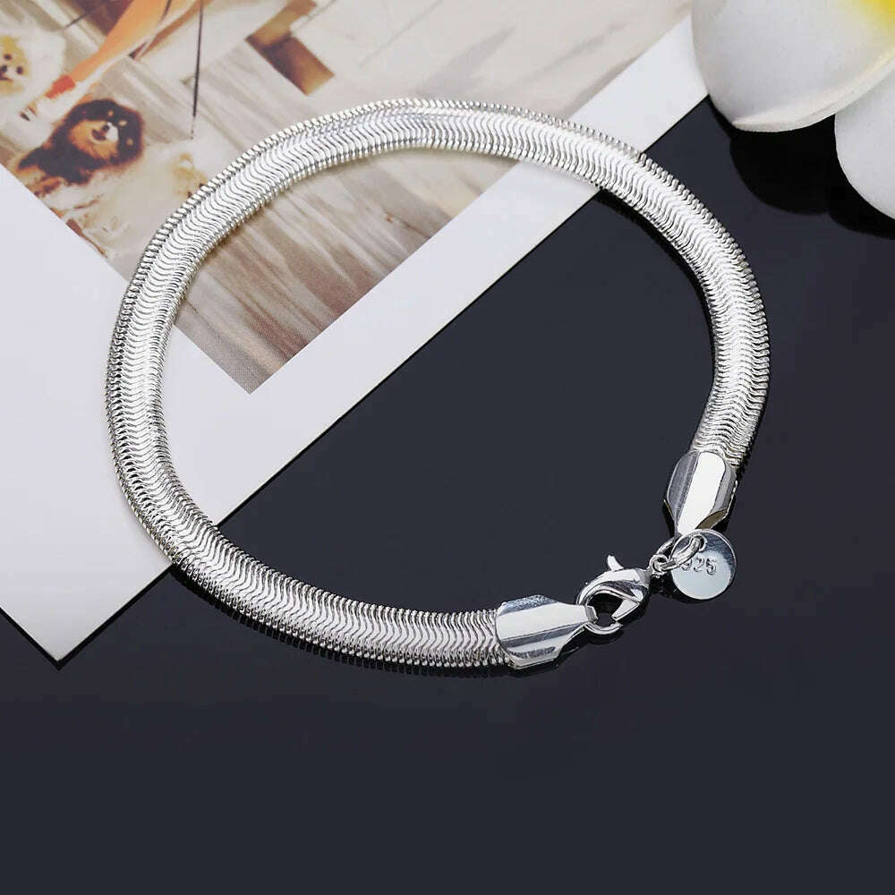 Fine 925 Sterling Silver Star Chain Bracelet for Women