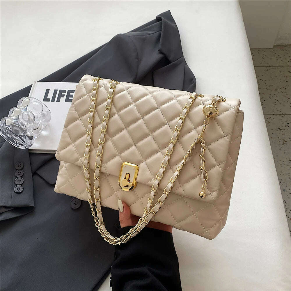 Burminsa Quilted Chain Shoulder Bag for Women