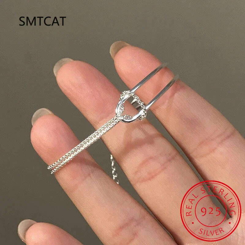 925 Sterling Silver Asymmetric Double Layer Chain Bracelet
