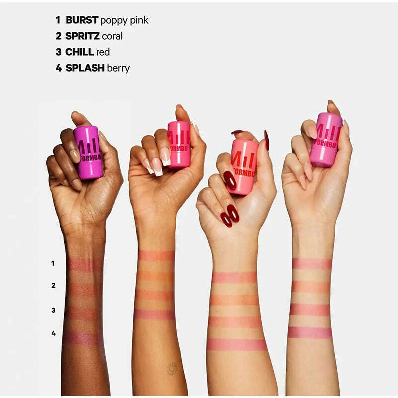 LANBENA Jelly 4-Color Lip Gloss & 3-in-1 Milk Blush Stick