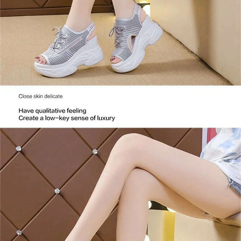 Summer Wedge Heel Sandals - Elastic Cloth & Thick Sole