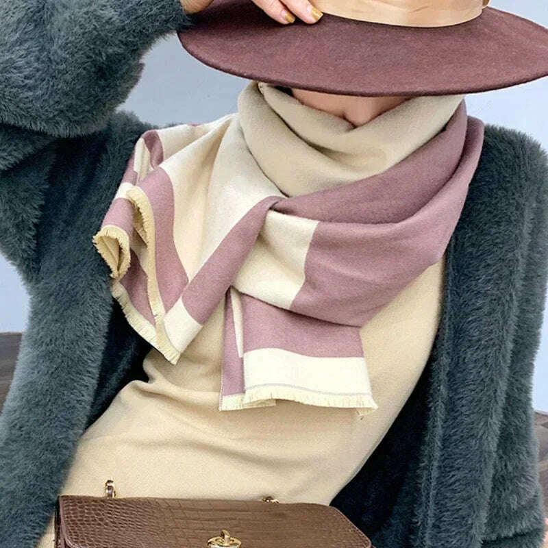 Luxury Design Brand Cashmere Scarf for Women Winter Autumn Warm Pashmina Female Shawls Wrap Scarves Blanket Thick Ladies Bufanda