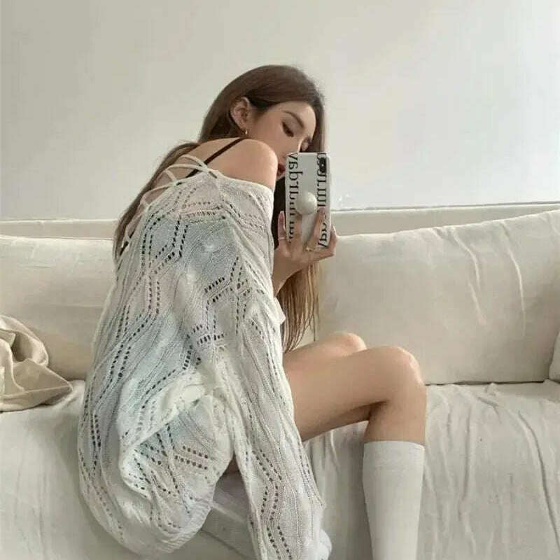 2024 Autumn/Winter Women's Sweater: Hollow Out, Long Sleeve - D&M Boutique