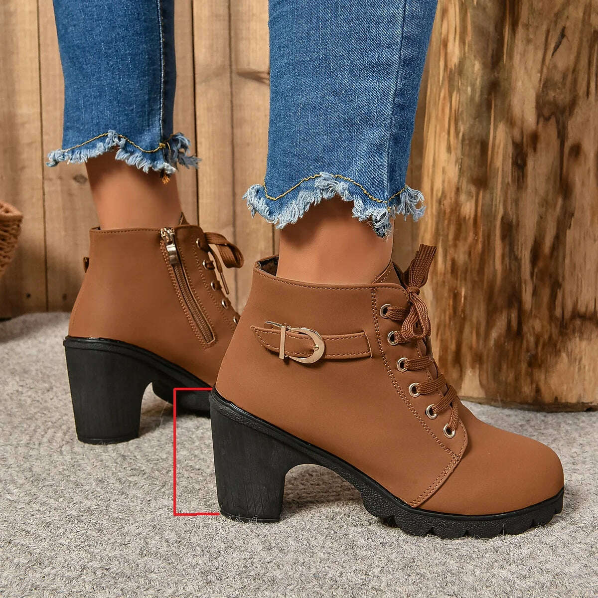 LINLING High Heel Ankle Boots