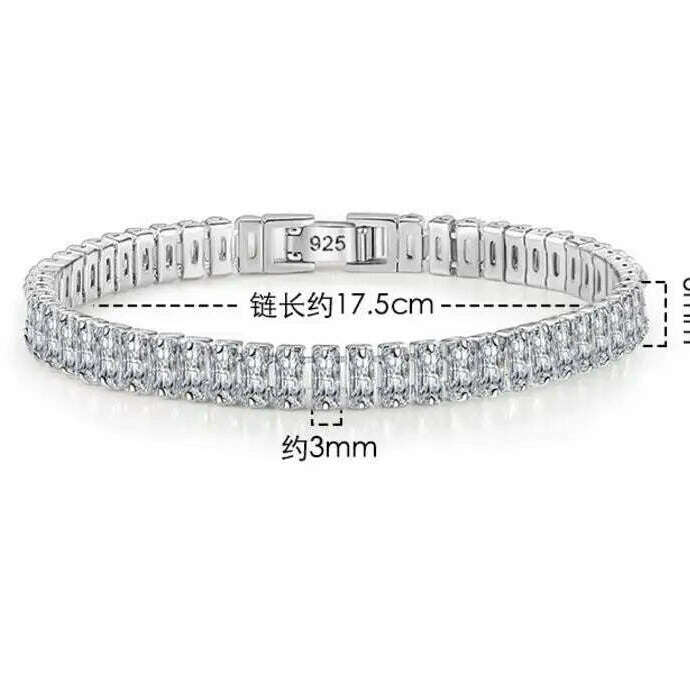 3MM D VVS Moissanite Tennis Bracelet S925 Wedding Gift
