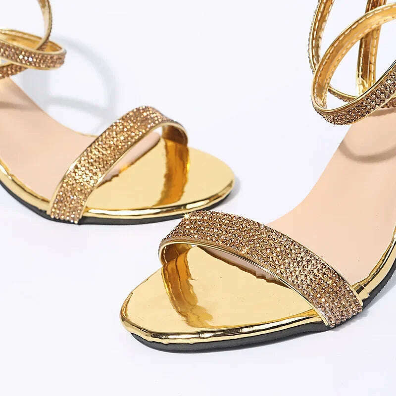 Rhinestone Transparent High Heel Sandals - Party Pumps