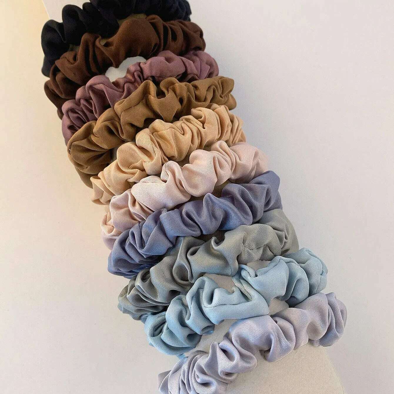 10pcs Colorful Satin Skinny Hair Bands