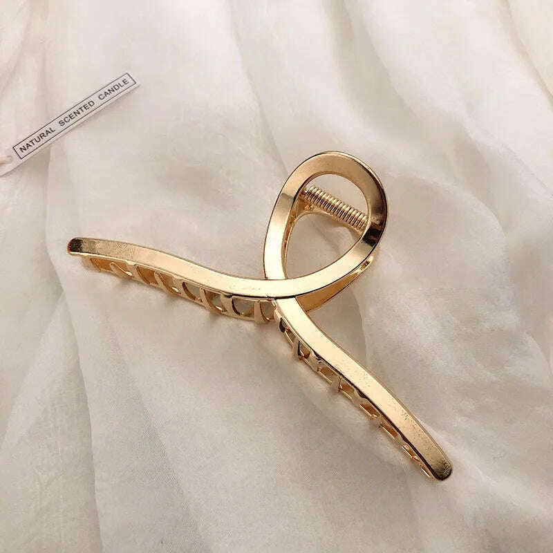 2024 Elegant Gold & Silver Geometric Metal Hair Claw