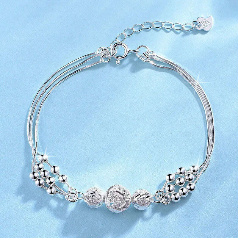 New 925 Silver Pearls Knot Bracelet for Women Gift