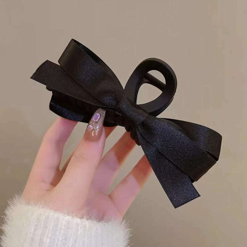 2024 Black Bow Hair Claw Clip for Ponytails & Braids