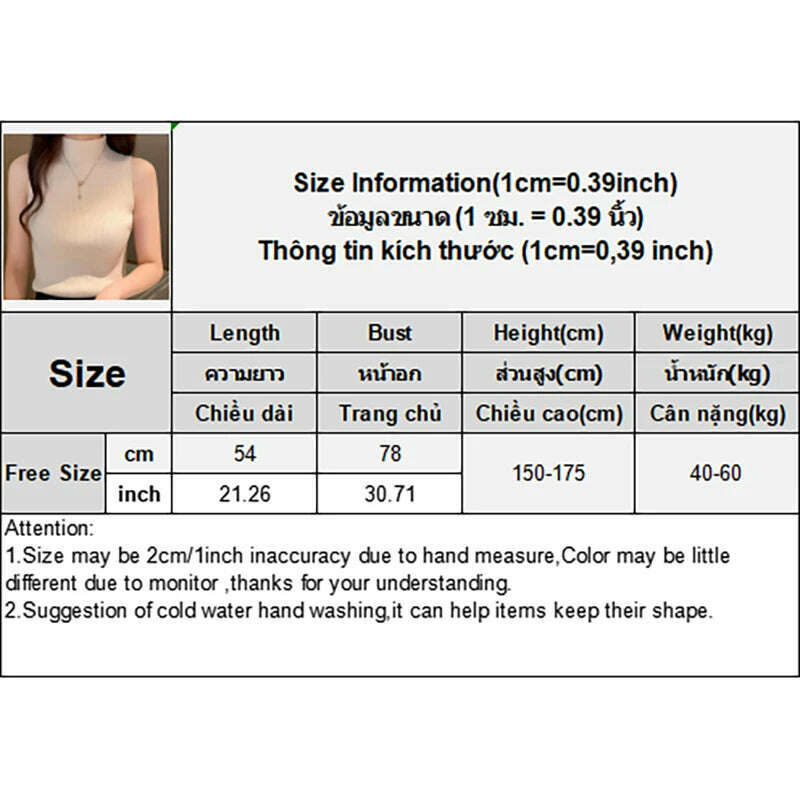 9-Color Retro Half Turtleneck Tank Top – Slim Fit, Sleeveless - D&M Boutique