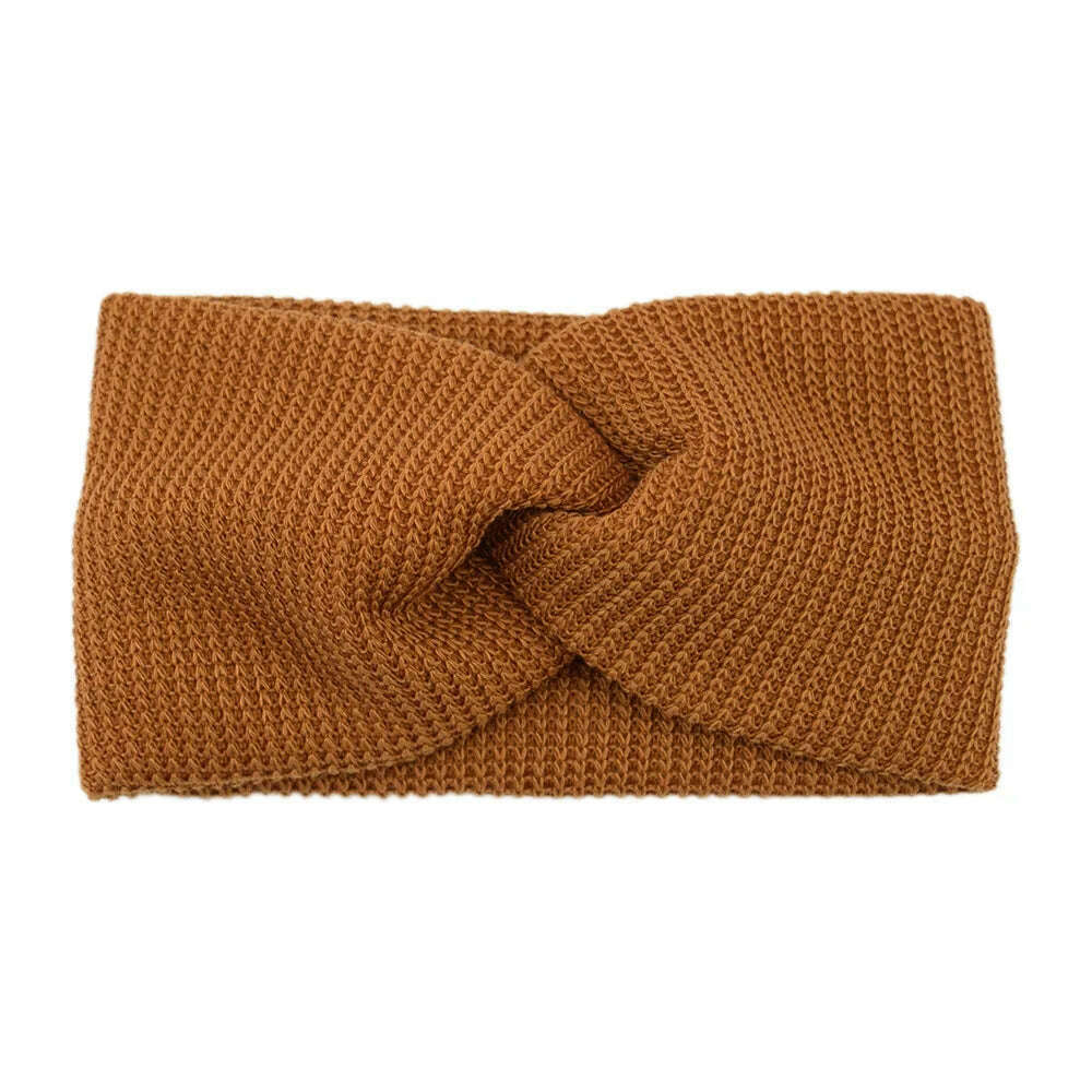 Korean Winter Wide Knitting Cross Headband