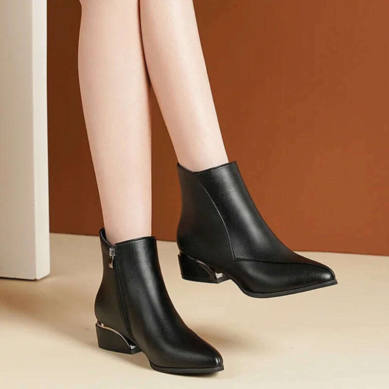 YTJZSLLL Women's Pointed Toe Ankle Boots
