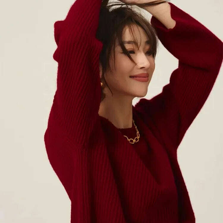100% Cashmere Turtleneck Sweater – Loose Long Sleeve - D&M Boutique