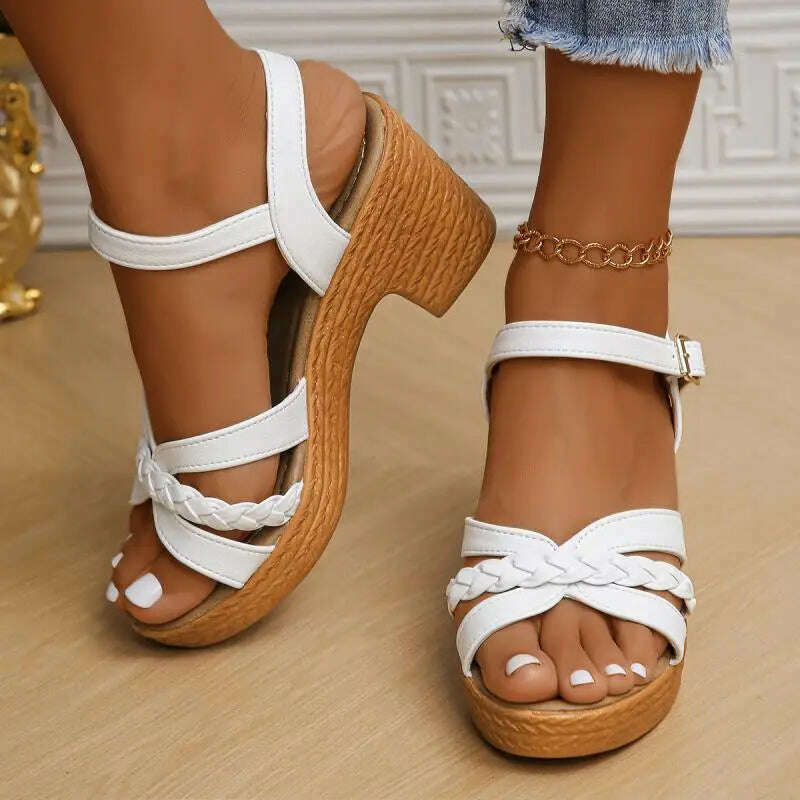 2024 Summer Ankle Strap High Heel Sandals - Platform Gladiator