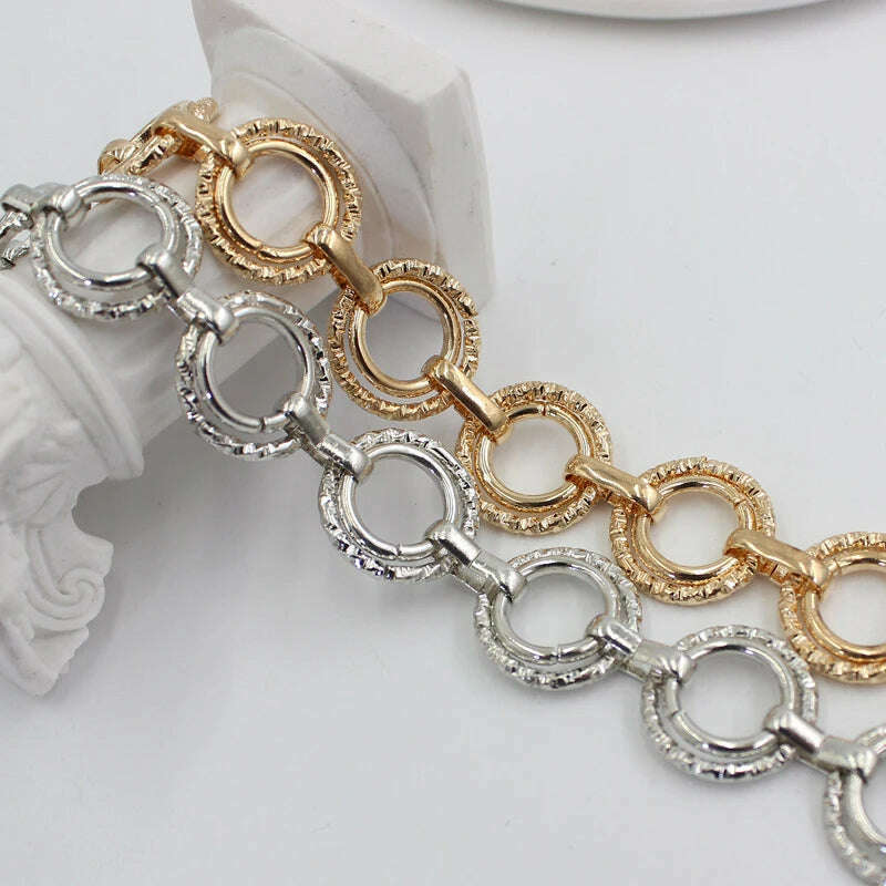 Fashion Circle Metal Waist Chain Belt – Gold & Silver