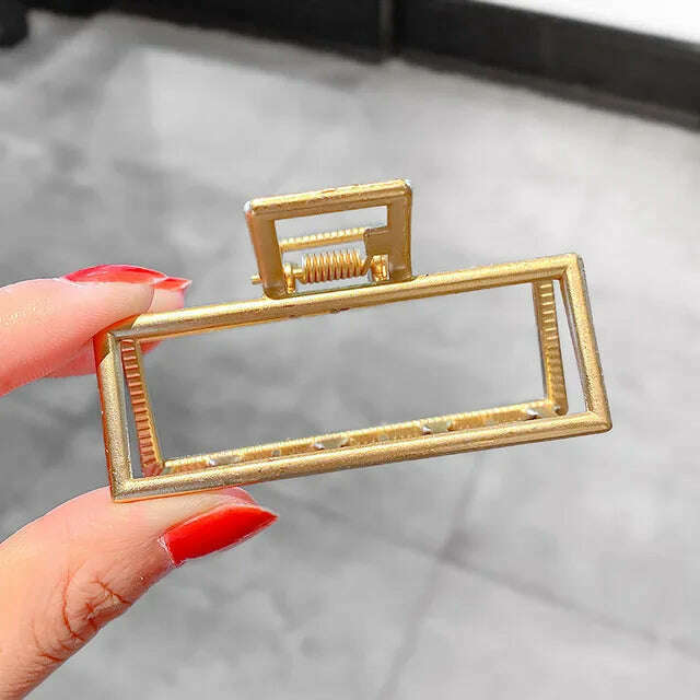 2024 Elegant Gold & Silver Geometric Metal Hair Claw