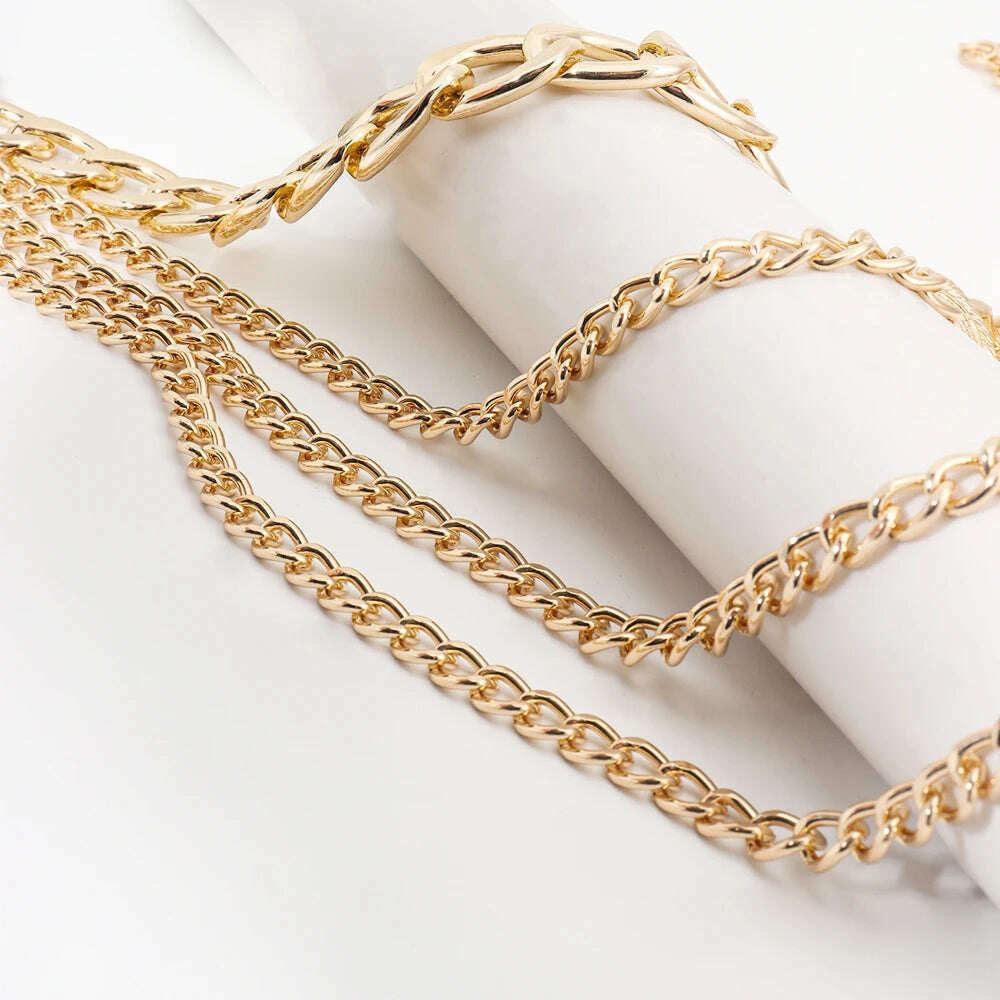 Metallic Punk Waist Chain with Fringe – Body Chain Belt