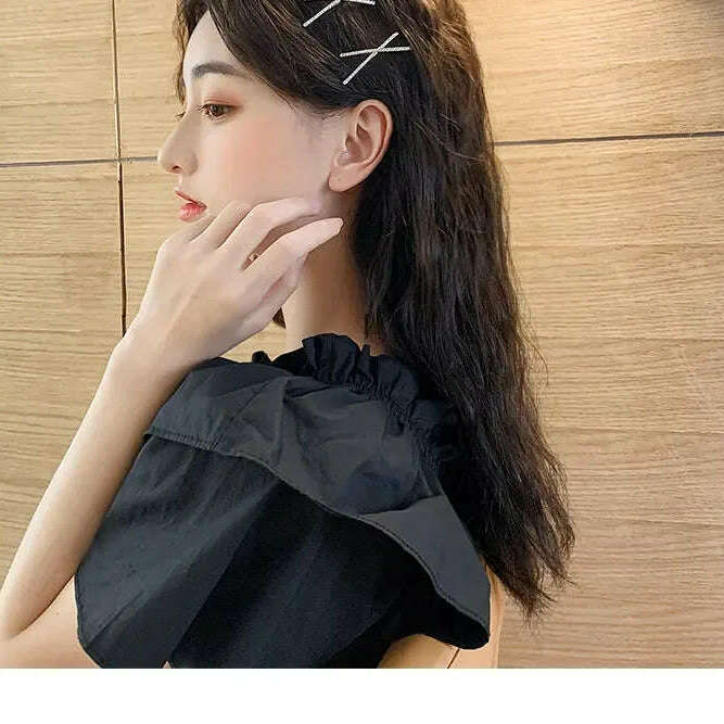2pcs Cross Crystal Hairpins Rhinestone X Hair Clips