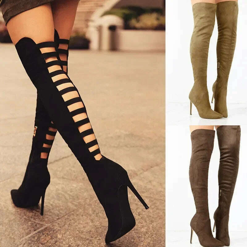 Women's Over-the-Knee Stretch High Heel Boots